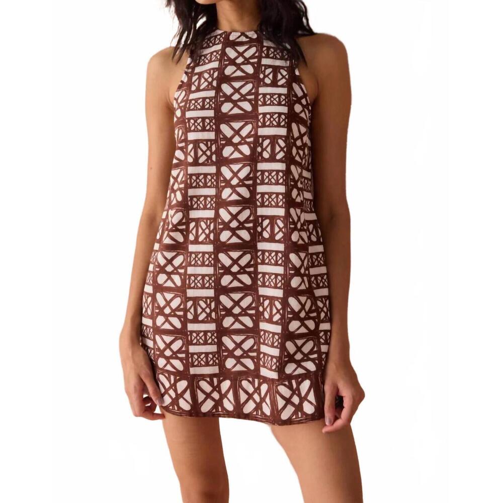 NEW OMIKA rylee mini dress in nari cacao
